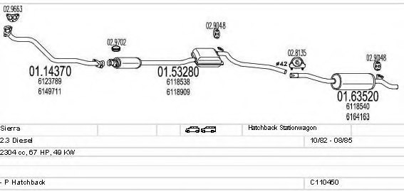 MTS C110450009545 Exhaust System